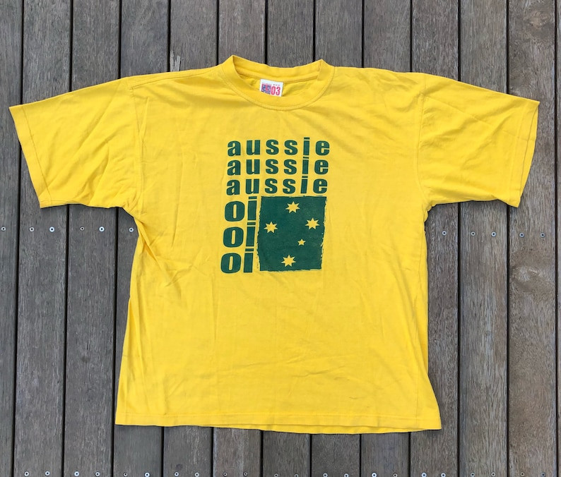 Vintage 90S Australian Souvenir Aussie Aussie Aussie Oversized Large Summer