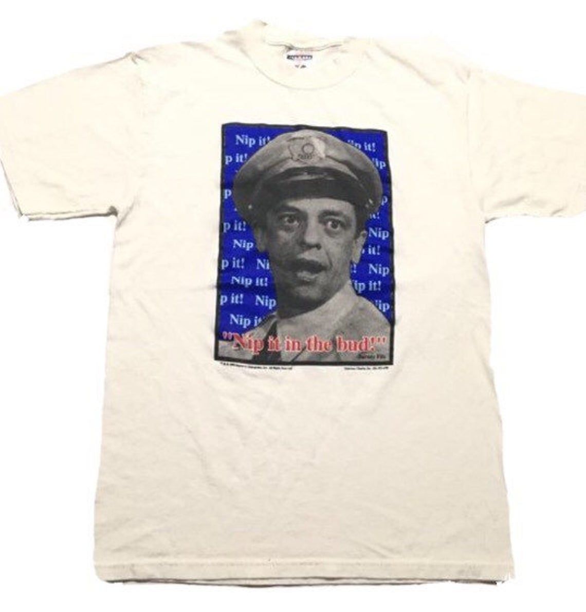 Vintage 90s Barney Fife Deputy Nip It In The Bud Andy Griffith Classic TV shirt