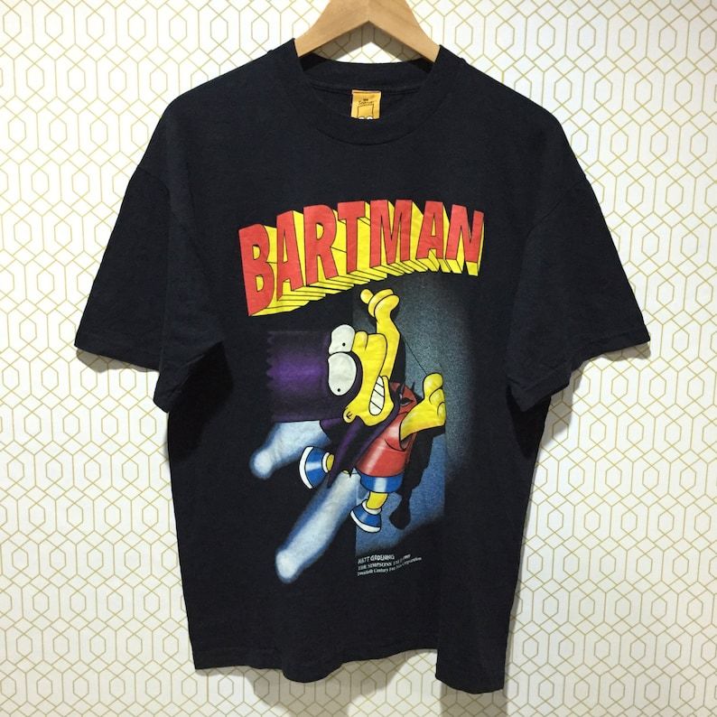Vintage 90S Bart Sipmson T Shirt Bartman Matt Groening
