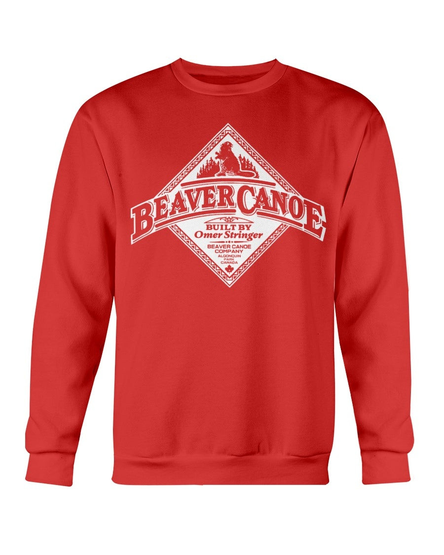 Vintage 90S Beaver Canoe Red And White Sweatshirt 211104