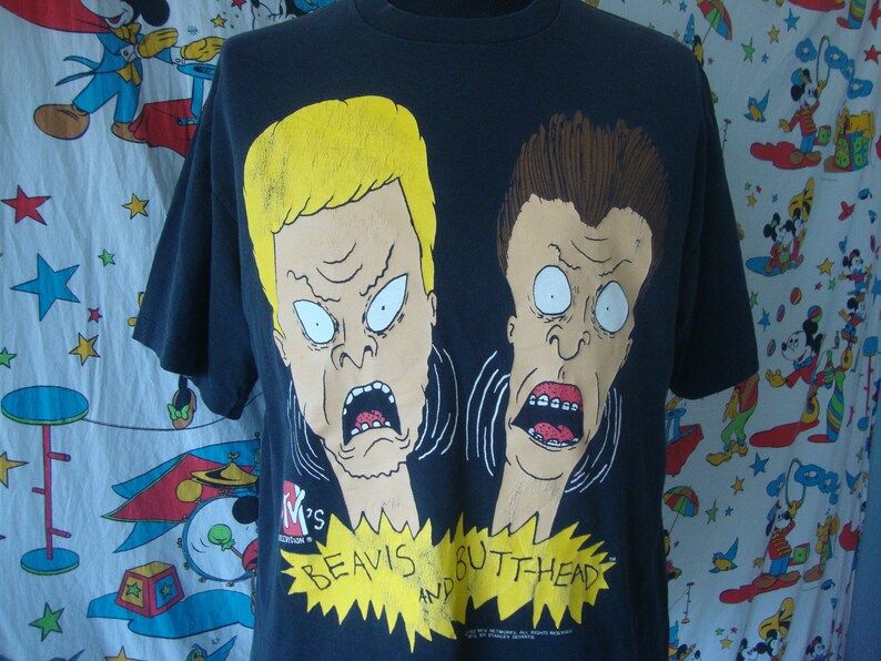 Vintage 90S Beavis And Butt Head Mtv Butthead Cartoon Heavy Metal T Shirt