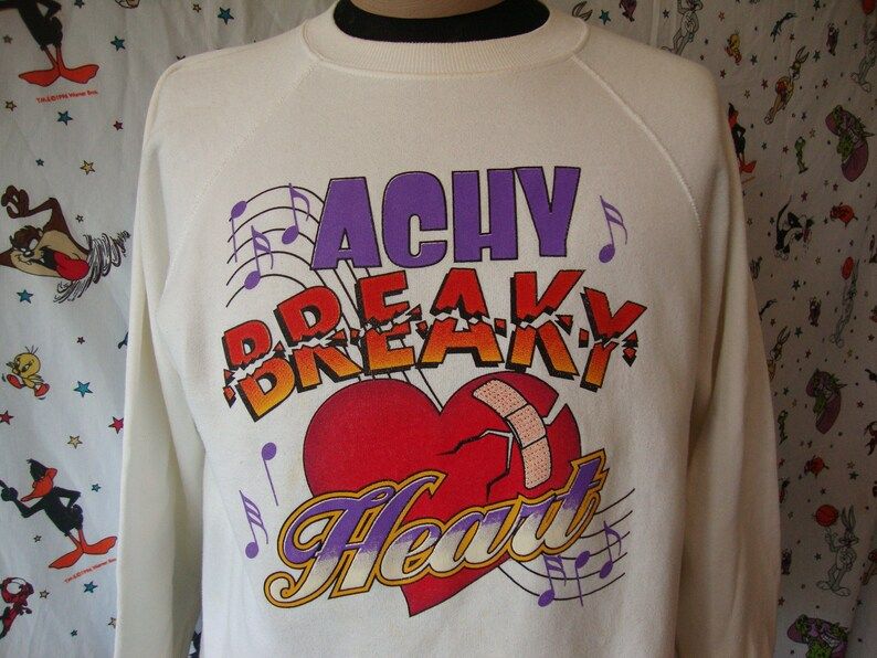 Vintage 90S Billy Ray Cyrus Tour Concert Country Music Achy Breaky Heat Shirt White Crew Neck Sweatshirt