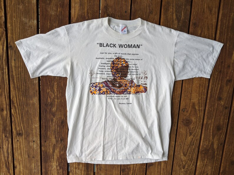 Vintage 90S Black Woman Black Pride Single Stitch Tee