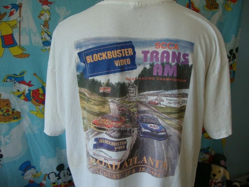 Vintage 90's Blockbuster Video 1994 Road Atlanta Racing Shirt vintage 90s blockbuster video 1994 road atlanta racing shirt 9r1y1