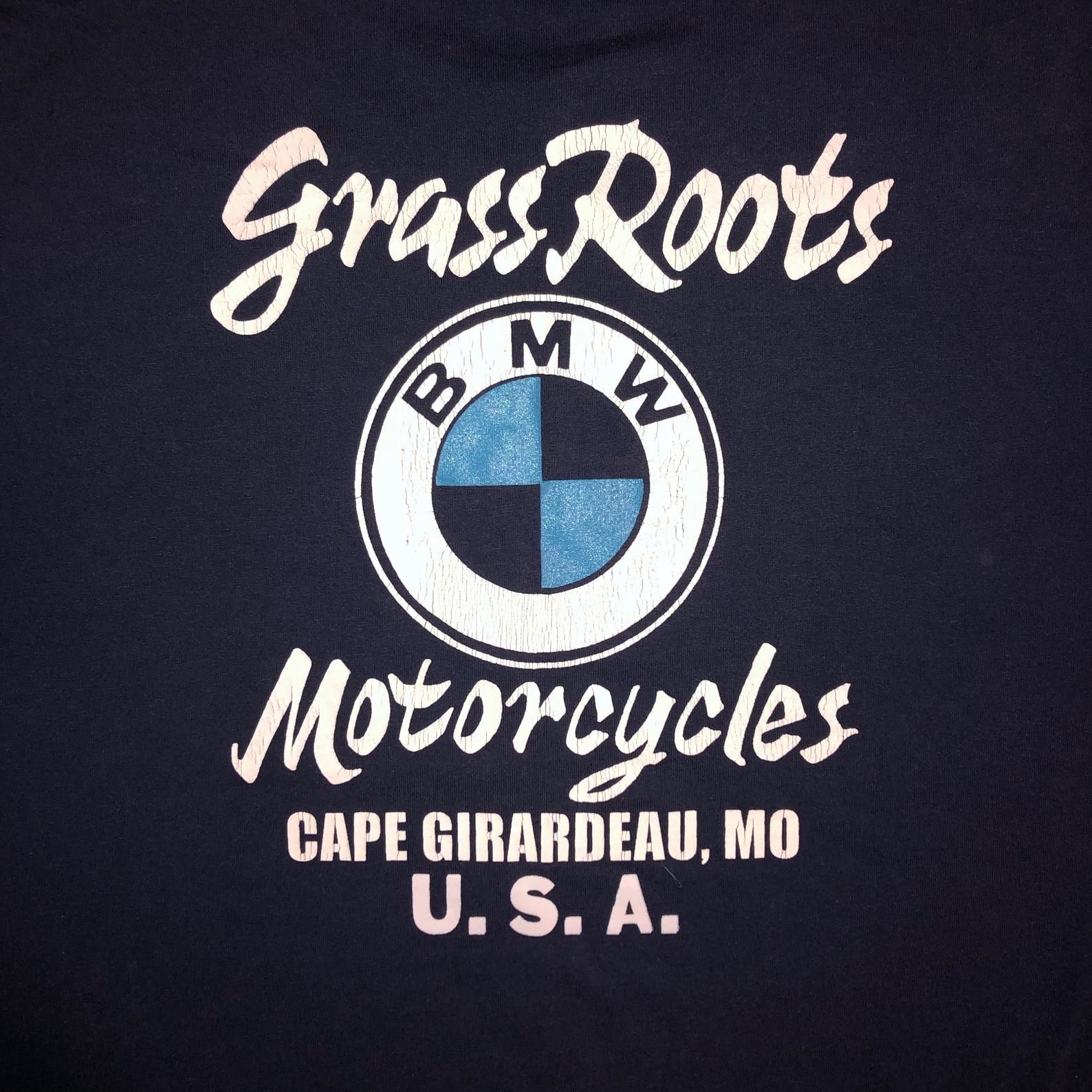 Vintage 90S Bmw Motorcycle T Shirt Grass Roots Cycles Cape Girardeau Missouri Double Sided 1990S vintage 90s bmw motorcycle t shirt grass roots cycles cape girardeau missouri double sided 1990s