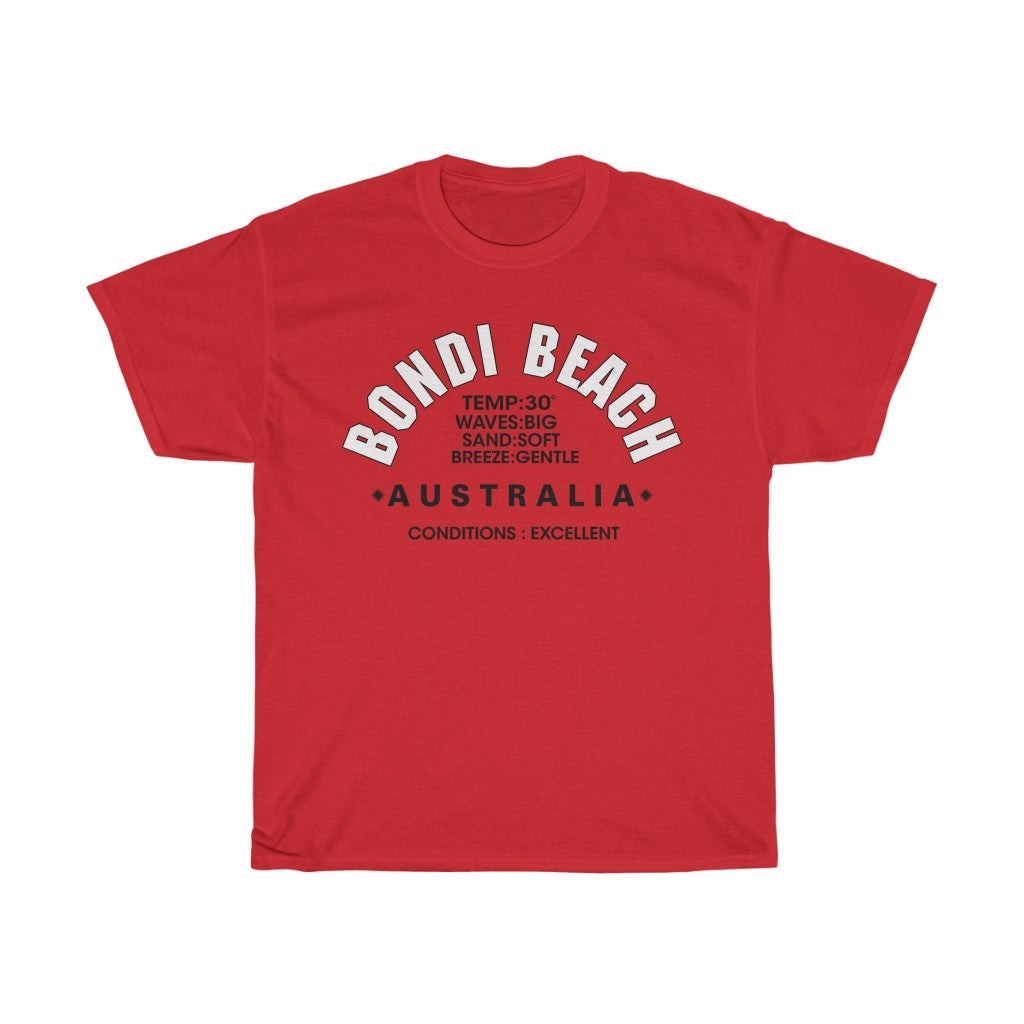 Vintage 90S Bondi Beach Sydney Australia Surfs Up Unisex Red Small Souvenir Unisex Heavy Cotton Tee 211101