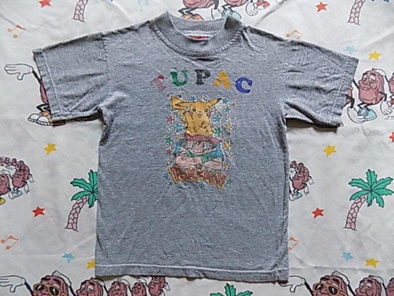 Vintage 90S Bootleg Pokemon T Shirt Size Xs Yl Random Bizarre Tupac