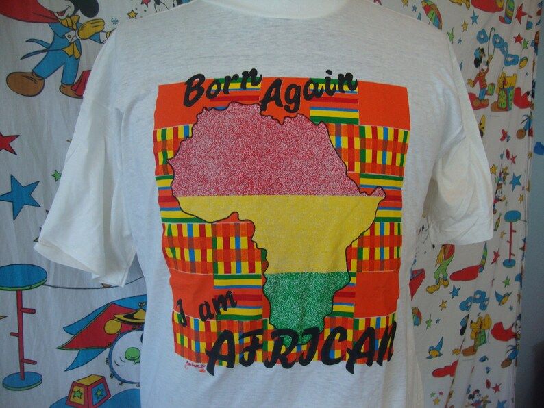 Vintage 90S Born Again I Am African Africa American Rap Hip Hop Concert Tour Nubian New Deadstock T Shirt