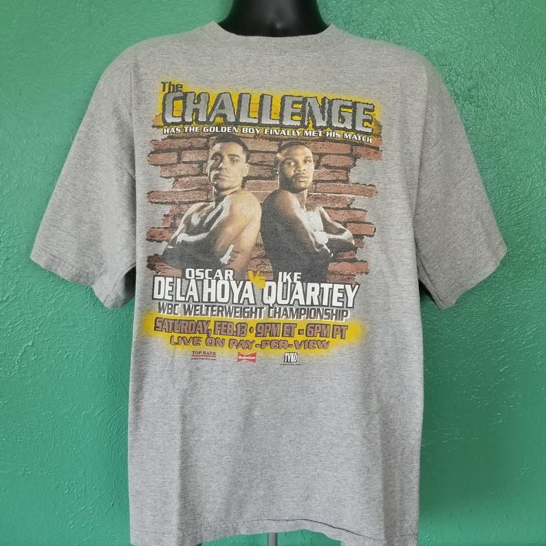 Vintage 90s Boxing WBC the Challenge Boxing Match Oscar Dela Hoya Vs Ike Quortey Shirt