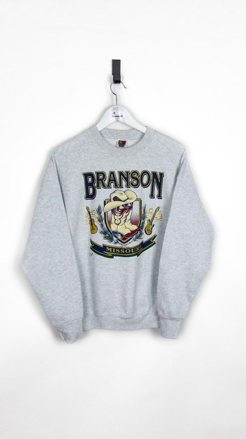 Vintage 90S Branson Missouri Cowboy Books Crewneck Sweatshirtmade In Usa