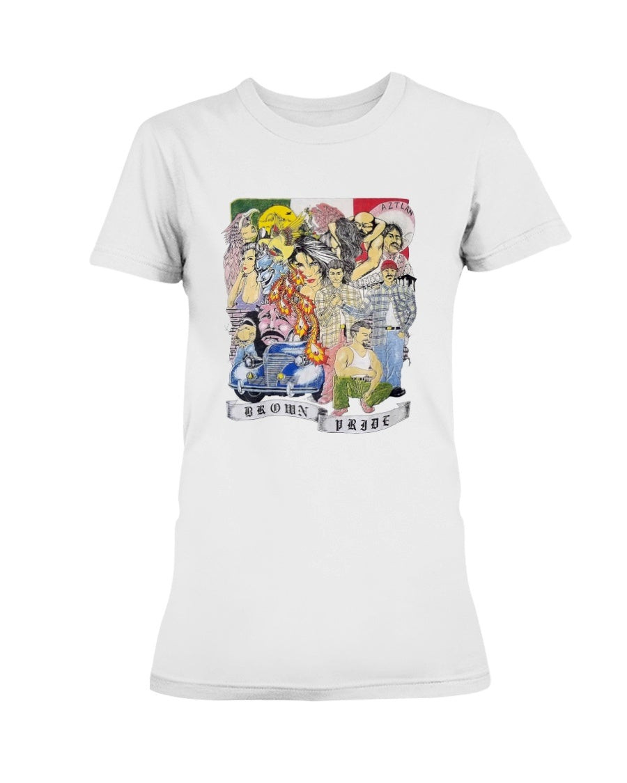 Vintage 90S Brown Pride Mexico Mexican Flag Ladies T Shirt 090821