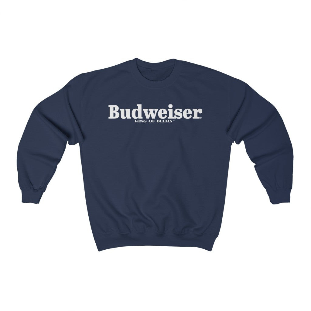Vintage 90S Budweiser King Of Beer Big Logo Spellout Sweatshirt 211201