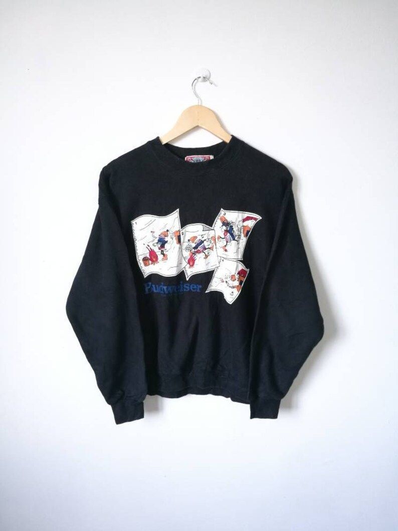 Vintage 90S Budweiser King Of Beers Bear Brand Jumper Sweatshirt