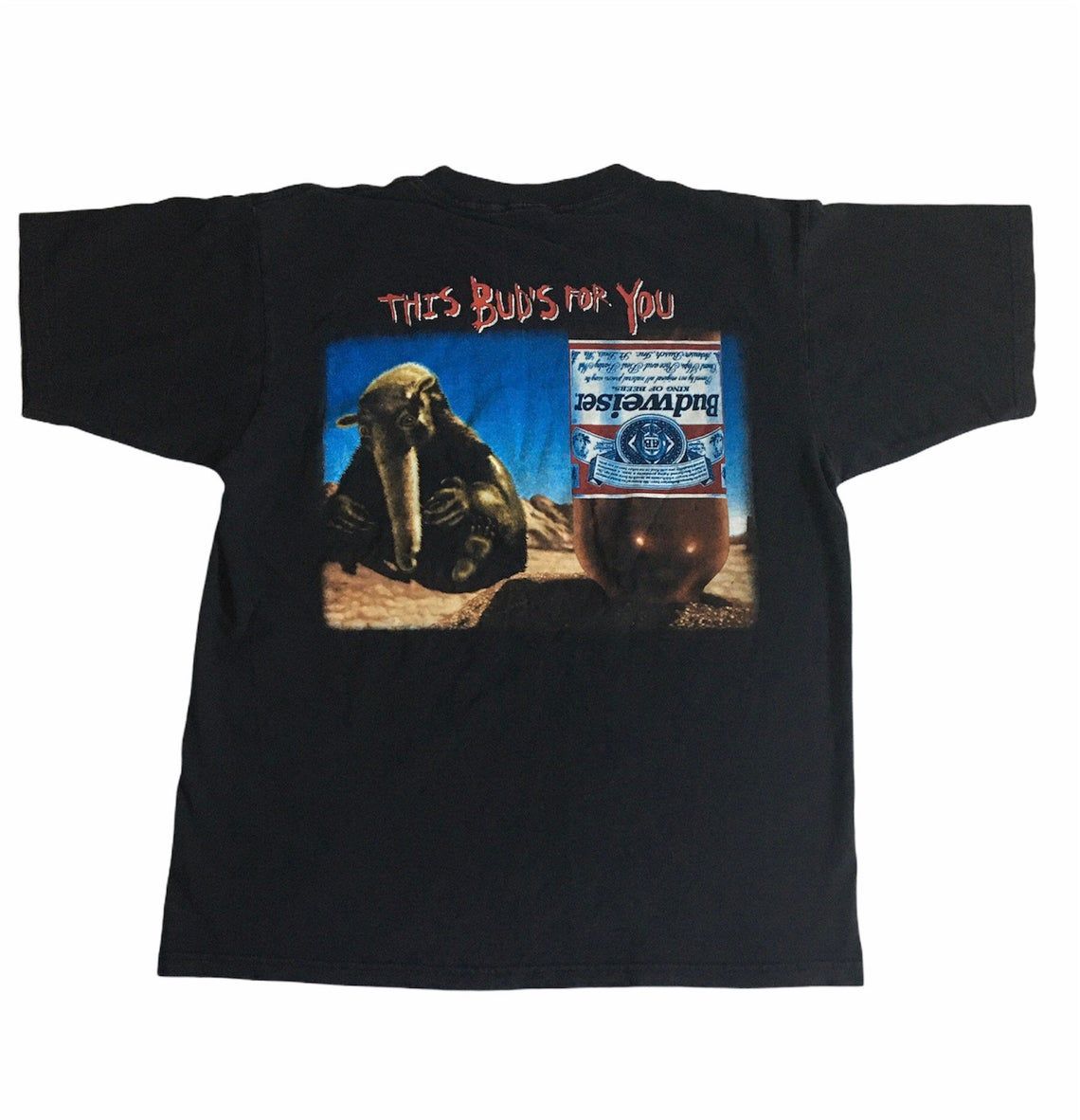 Vintage 90s Budweiser Rare Anteater TV Commercial Promo This Buds For You shirt
