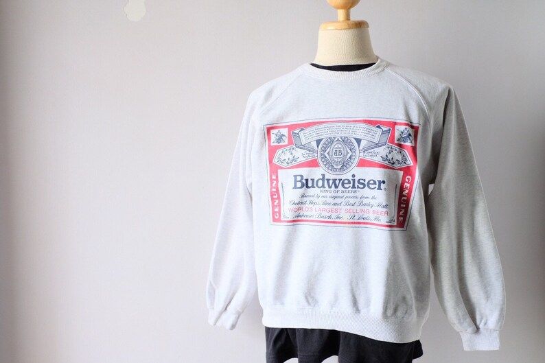 Vintage 90S Budweiser Sweatshirt Jumper Pullover