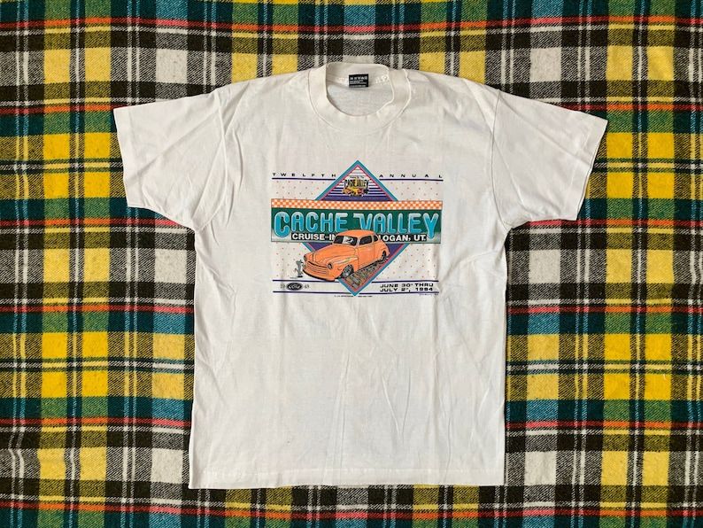 Vintage 90S Cache Valley Cruise In Classic Car Show Logan Utah Single Stitch Shirt