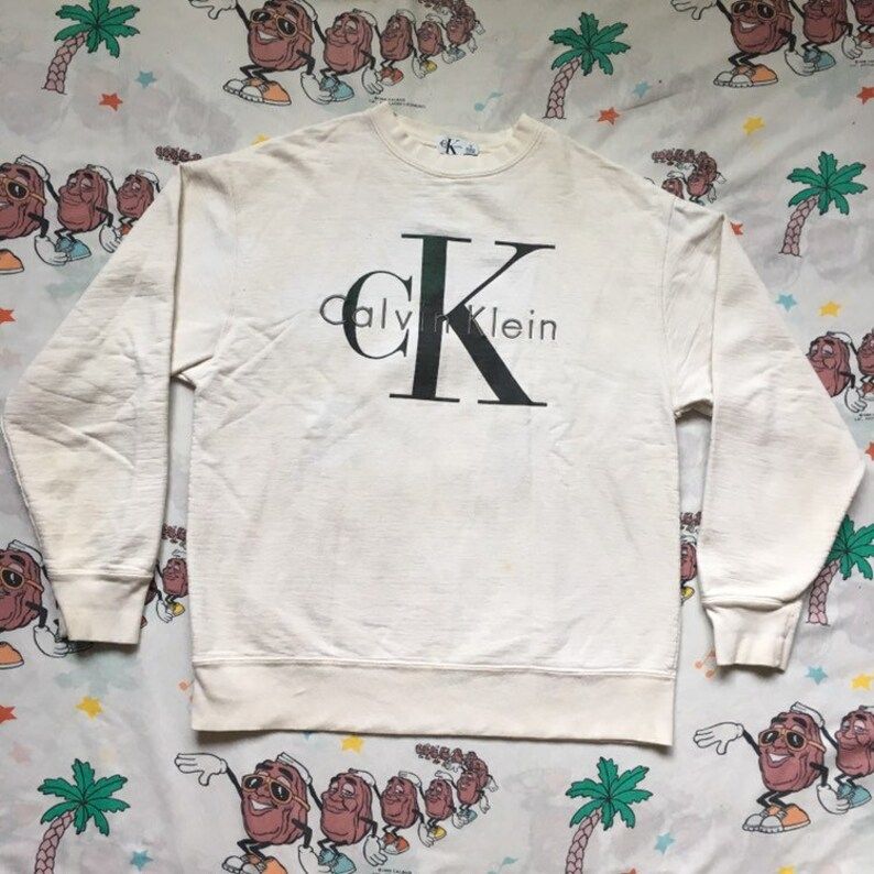 Vintage 90S Calvin Klein Sweatshirt Arge Ck Embroidered 1990S Fashion Spell Out