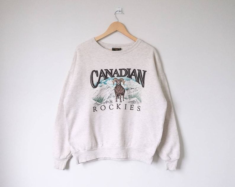 Vintage 90S Canadian Rockies Jumper Pullover Sweatshirt Big Logo Spell Out Canada Flag Canada Sweatshirt vintage 90s canadian rockies jumper pullover sweatshirt big logo spell out canada flag canada sweatshirt of0az