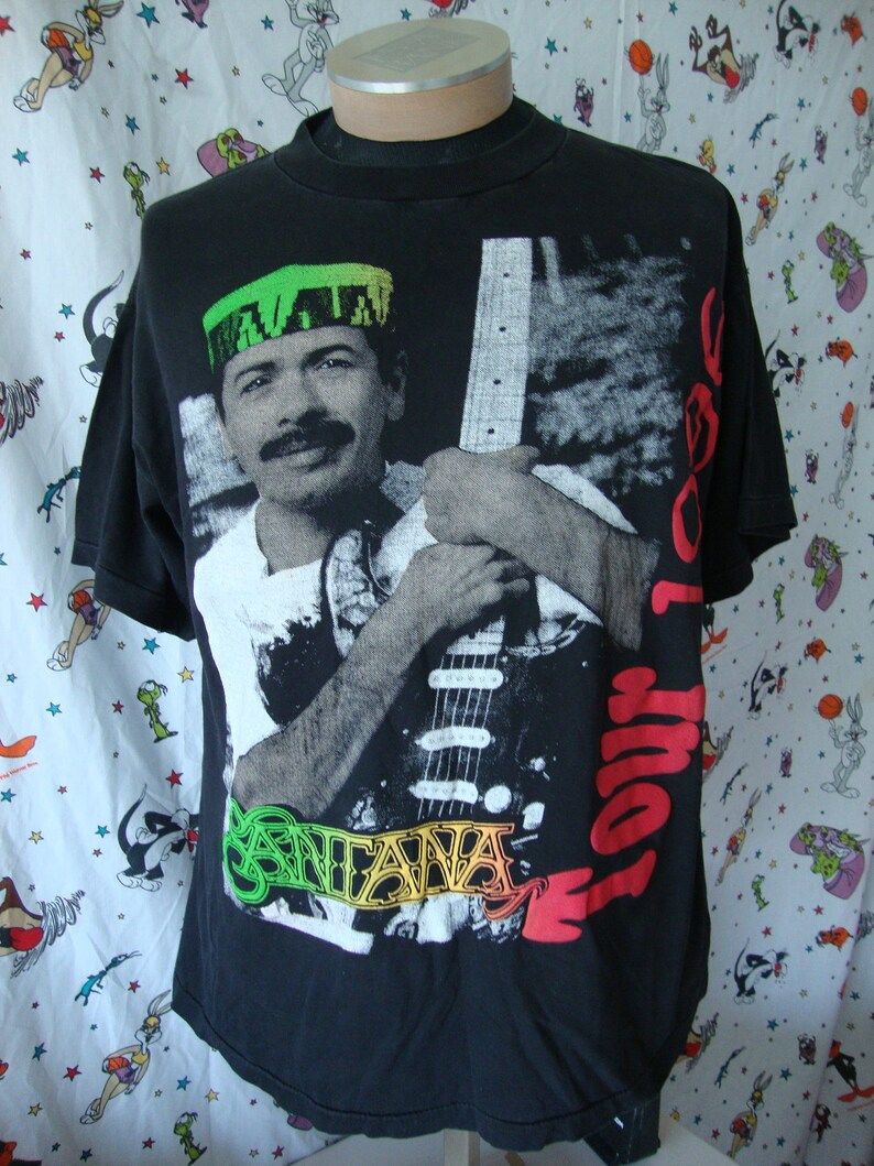 Vintage 90S Carlos Santana 1996 Bootleg Style Rap Hip Hop Concert Tour