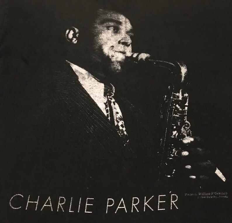 Vintage 90S Charlie Parkeryardbirdbird American Jazz Saxophonist Tshirt Jazz Bebop Musician