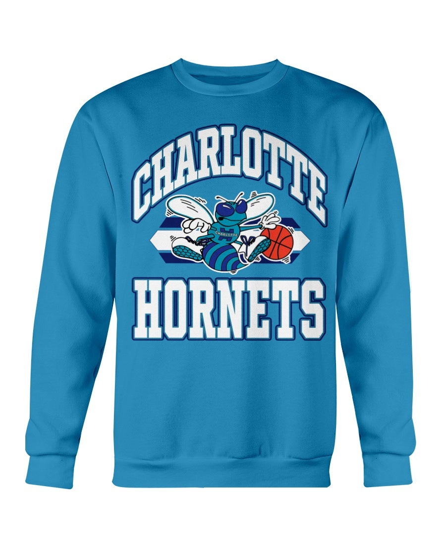 Vintage 90S Charlotte Hornets Sweatshirt Nba Big Logo Vintage Old Generation Hard To Find Vintage Sweatshirt 210923