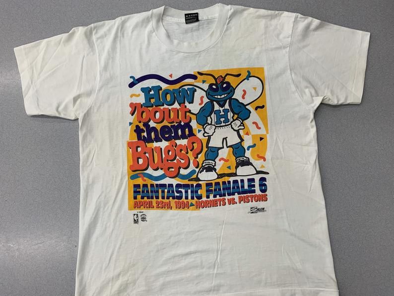 Vintage 90S Charlotte Hornets Vs Detroit Pistons Fantastic Fanale 6 1994 Shirt