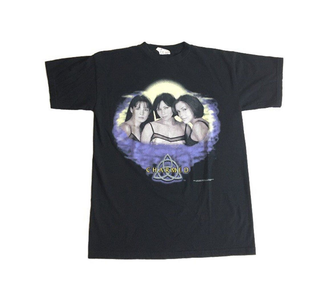 Vintage 90s Charmed Witch Power of Three TV Show 1999 Spelling shirt