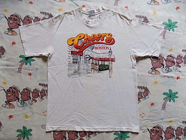Vintage 90S Cheers Boston T Shirt Edium 1992 Television Show Paramount Pictures Beer Bar