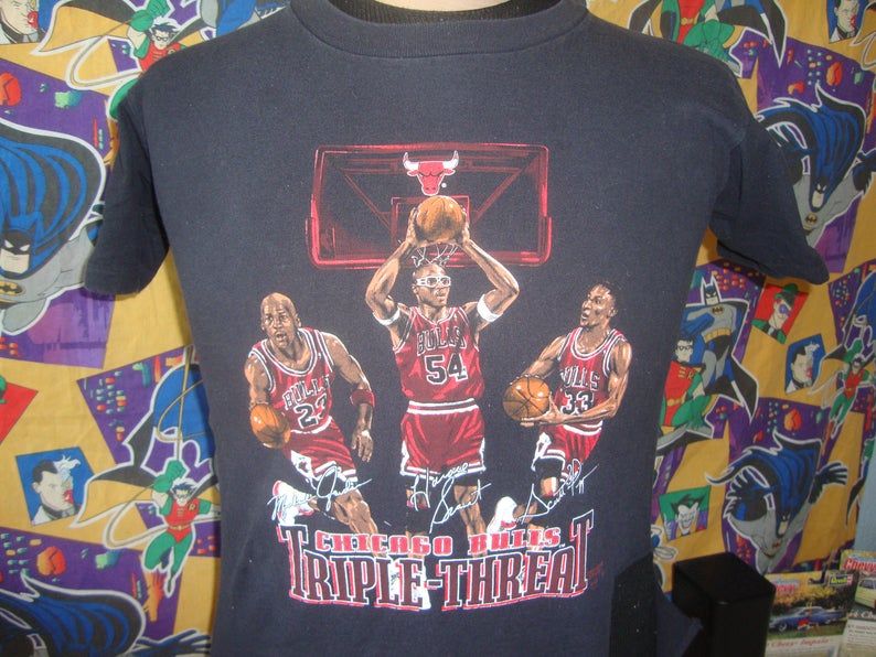 Vintage 90'S Chicago Bulls Nba Horace Grant Scottie Pippen Michael Jordan Shirt