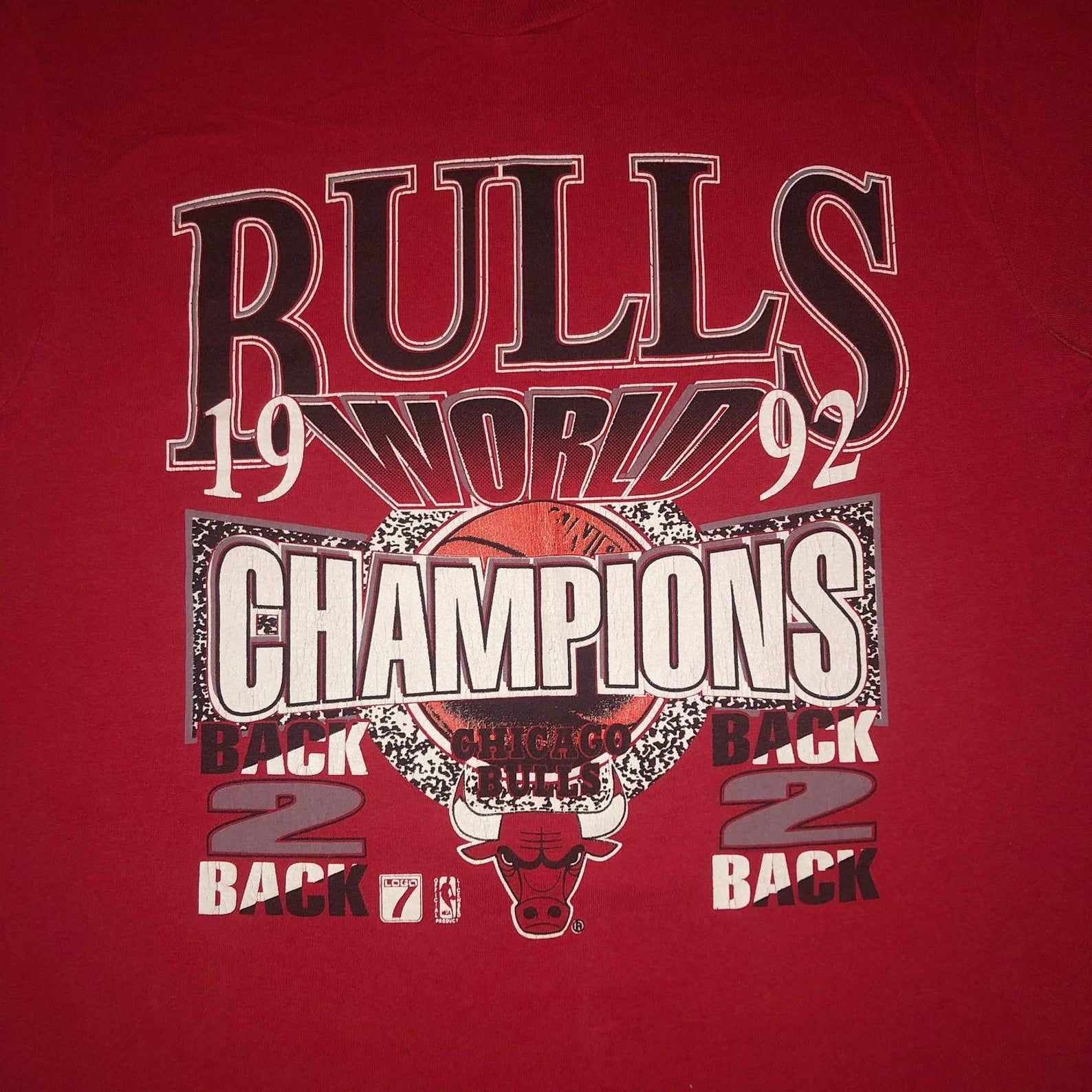 Vintage 90S Chicago Bulls T Shirt Michael Jordan 1992 Back To Back Screen Stars