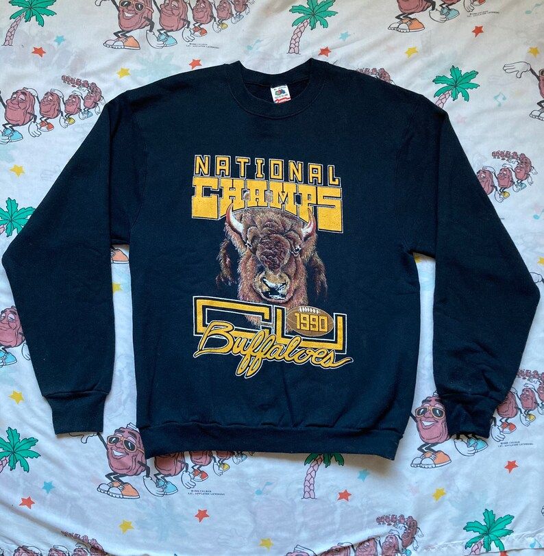 Vintage 90S Colorado Buffaloes 1990 National Champs Sweatshirt Arge Ncaa