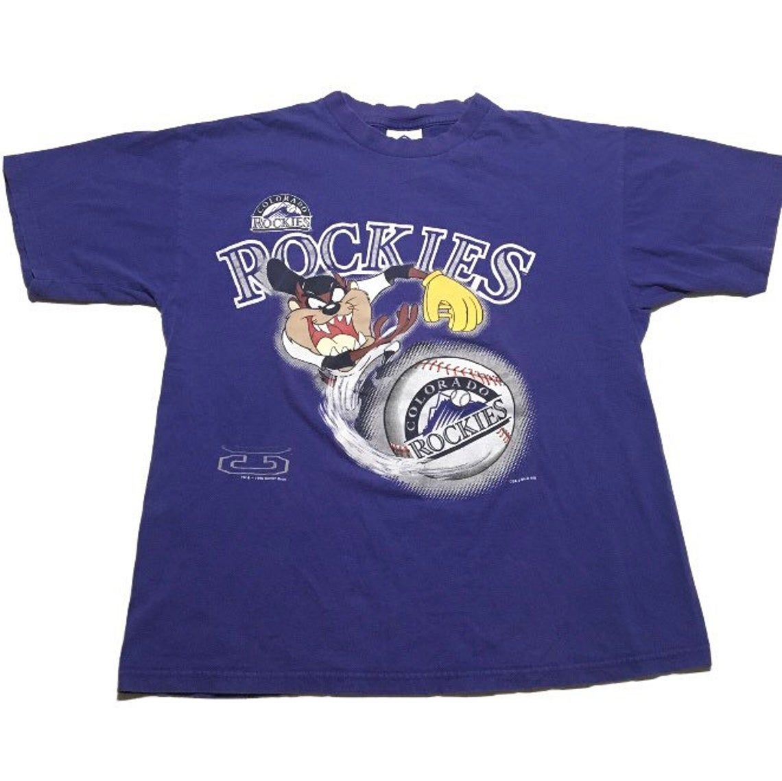 Vintage 90s Colorado Rockies Taz Looney Tunes shirt