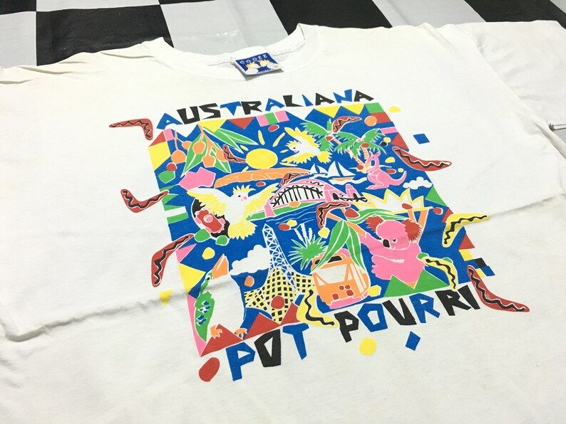 Vintage 90S Cooee T Shirt Australiana Shout Of Australian Made In Australia