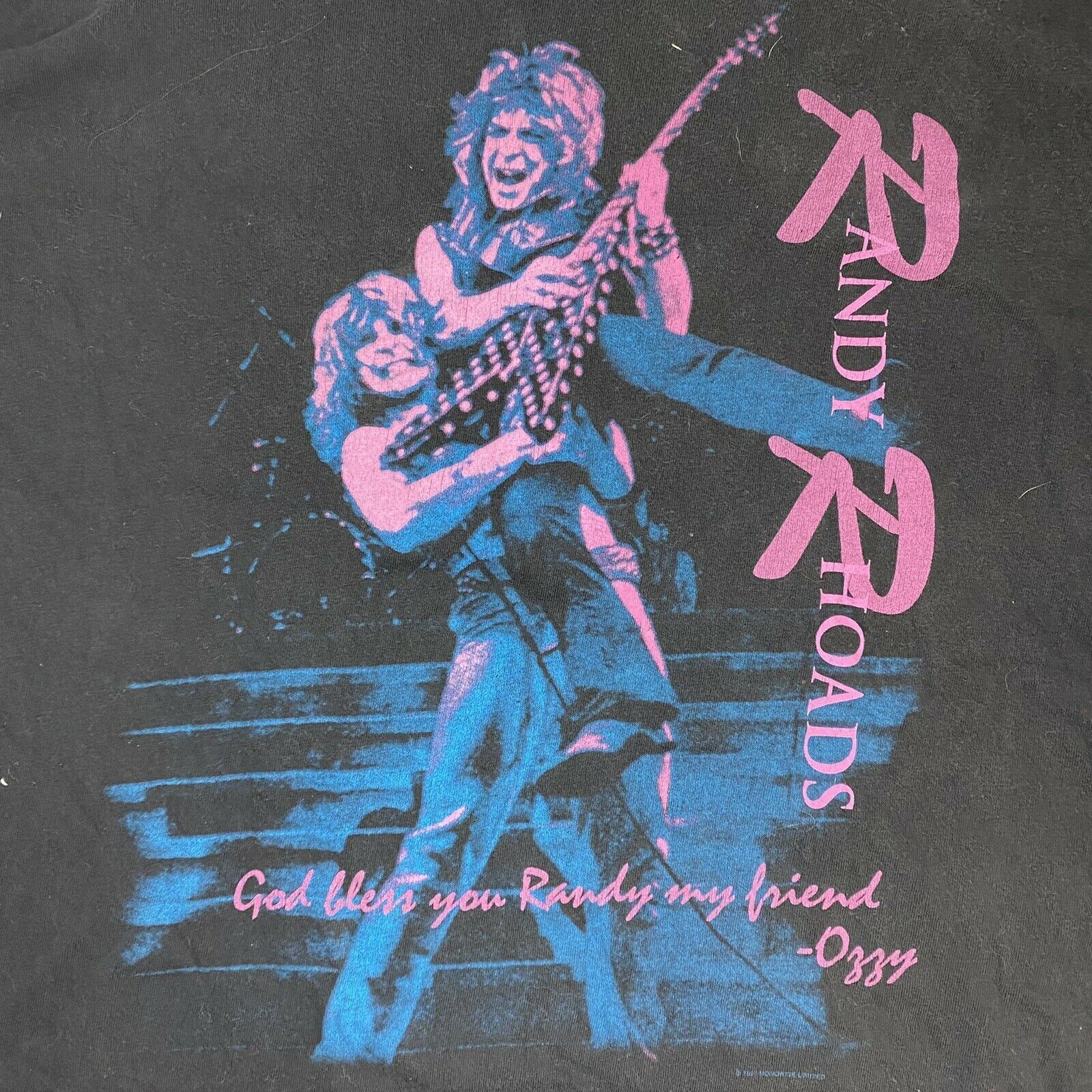 Vintage 90S Cronies Randy Rhoads Shirt Black Band Tee Ozzy Osbourne, No Holes vintage 90s cronies randy rhoads shirt black band tee ozzy osbourne no holes z4rnb