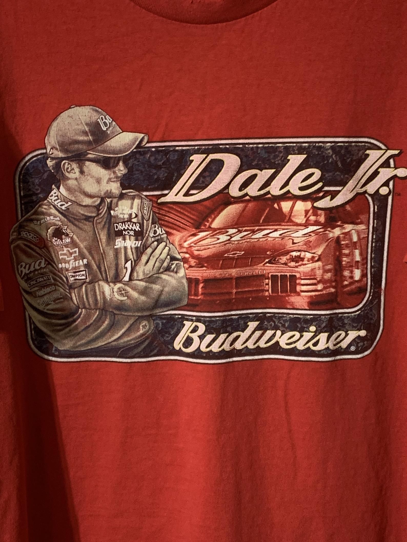 Vintage 90S Dale Earnhardt Jr Budweiser Racing T-Shirt X