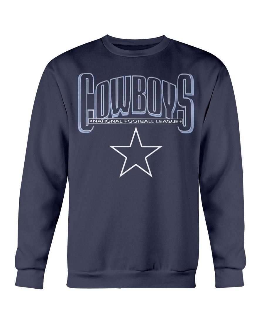 Vintage 90S Dallas Cowboys Full Front Print Sweatshirt 211025