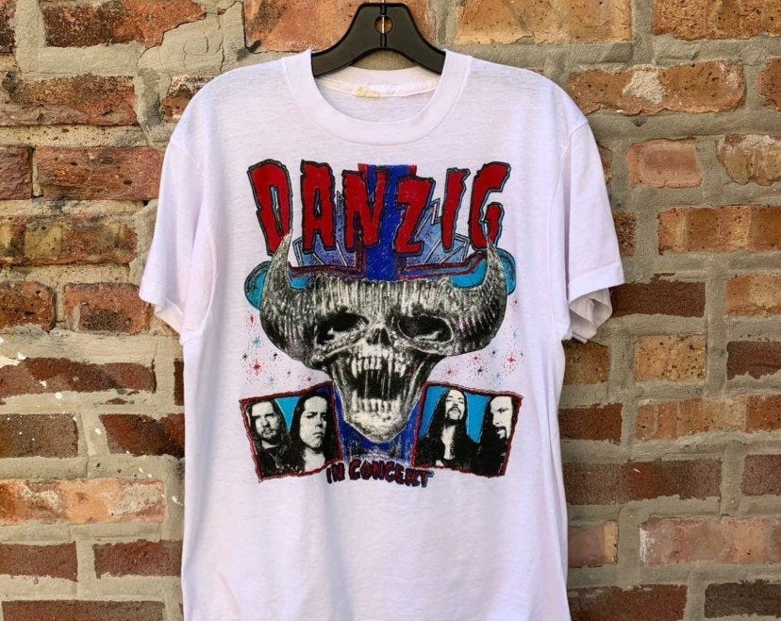 Vintage 90S Danzig Parking Lot Concert T-Shirt The Miss Samhain Slayer Thrash Punk Death Metal Goth Manson Type O Negative Screen Stars