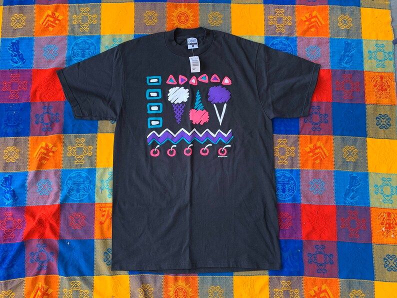 Vintage 90S Deadstock Ice Cream Cone Graphic Tee Arge