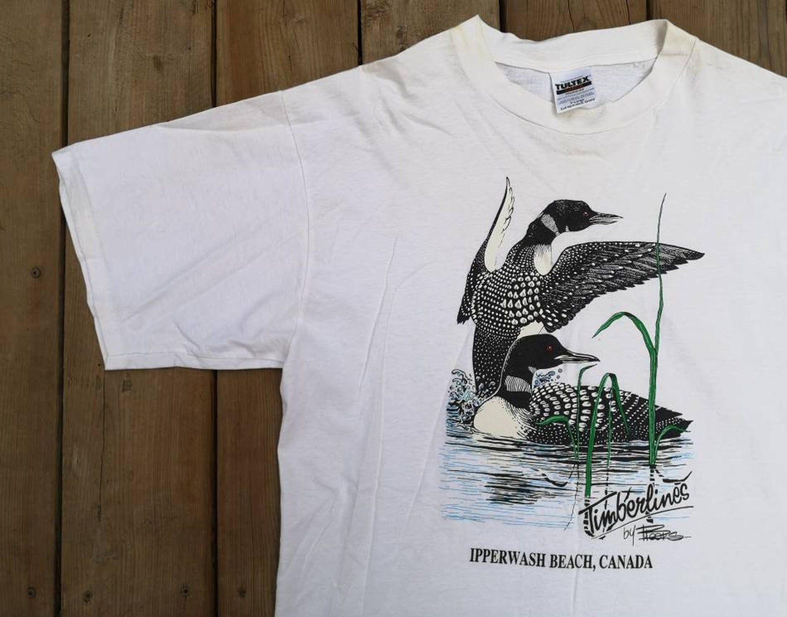 Vintage 90'S Deadstock Ipperwash Beach Canada Paper Thin And Soft T-Shirt Made In Usa By Tultex