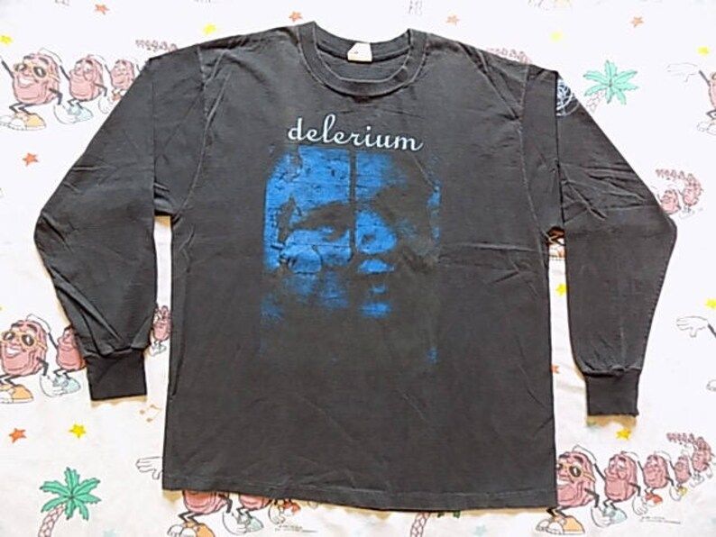 Vintage 90S Delerium Semantic Spaces Long Sleeve T Shirt 1994 Industrial Rock Electronic Canadian