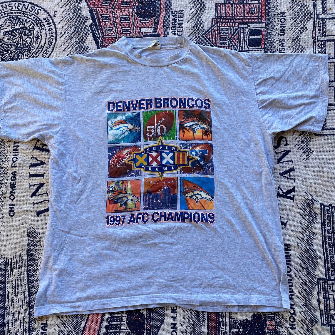 Vintage 90's Denver Broncos AFC Championship Gray Shirt