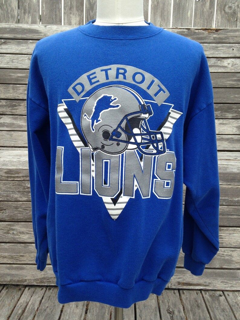 Vintage 90S Detroit Lions Sweatshirt Large 50 50