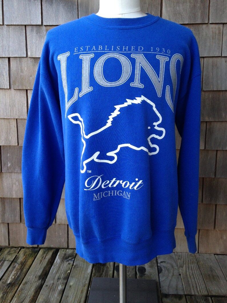 Vintage 90S Detroit Lions Sweatshirt Large
