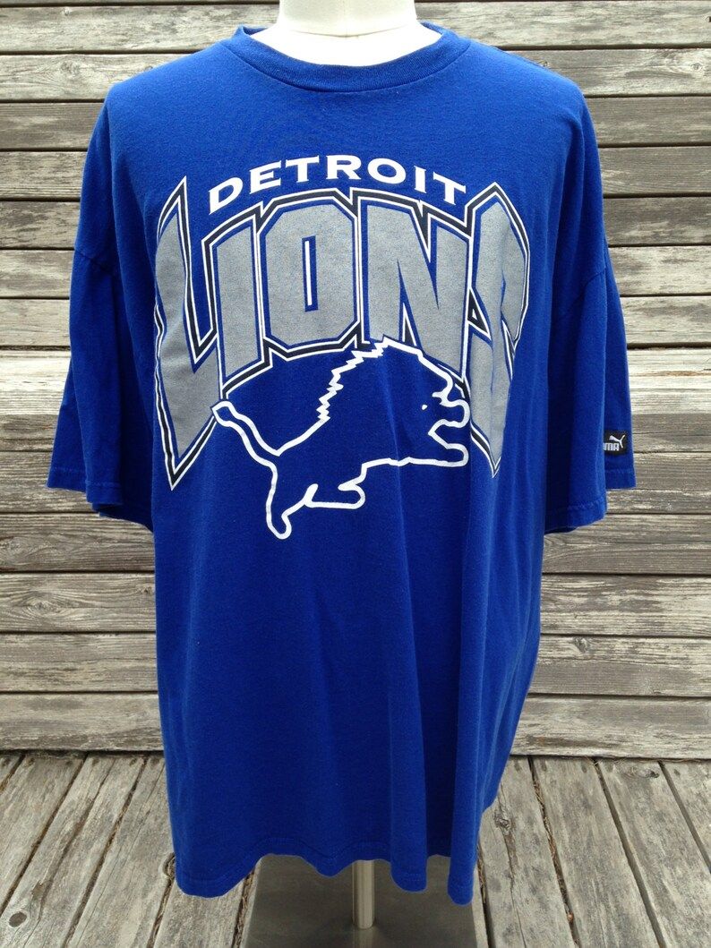 Vintage 90S Detroit Lions T Shirt Xxl Puma Xl