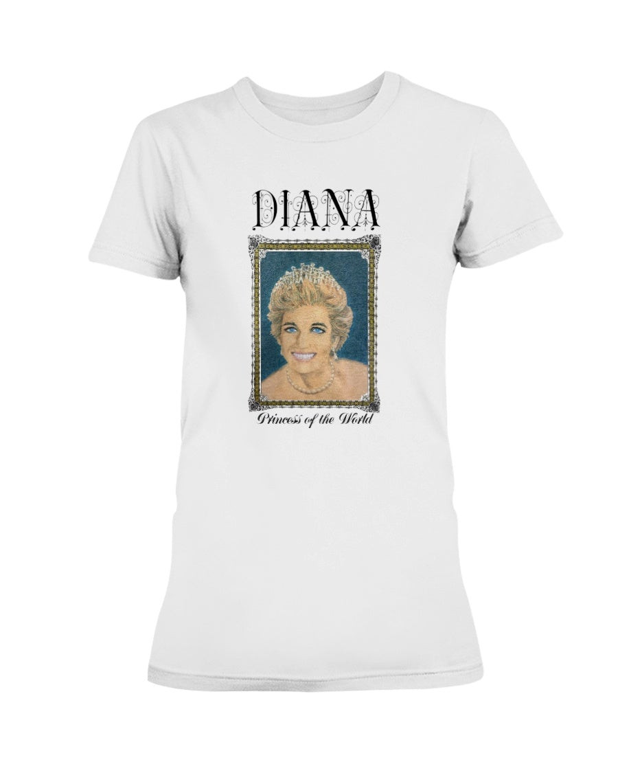 Vintage 90S Diana Princess Of The World T Shirt Princess Diana Vintage Ladies T Shirt 211207