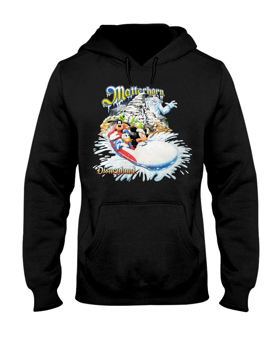 Vintage 90S Disneyland Matterhorn Shirt Blue Xl Disney Magic Ride Fantasyland Attraction Hoodie 211217