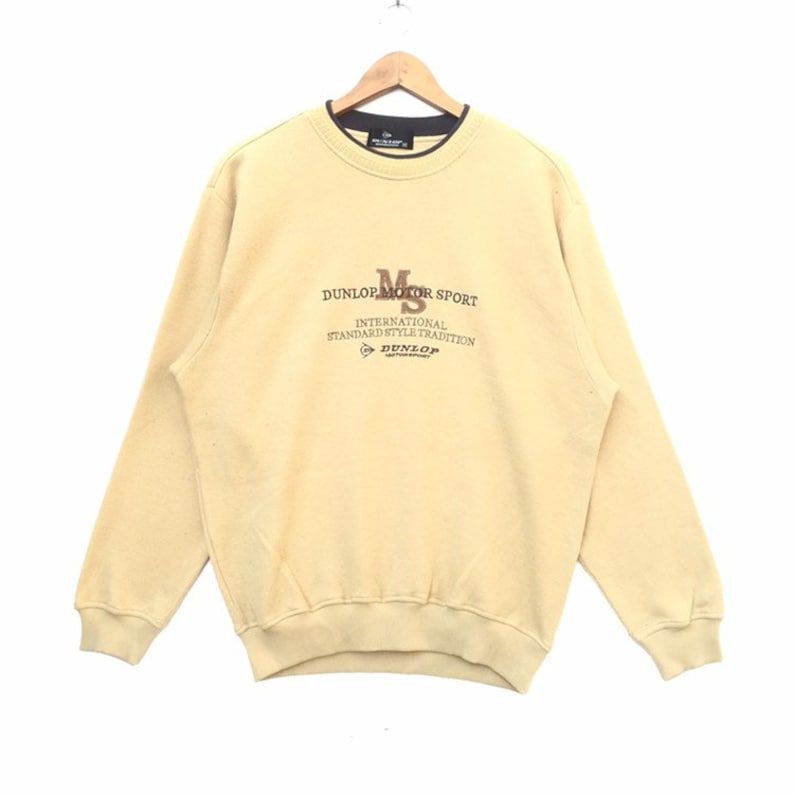Vintage 90S Dunlop Motor Sport Embroidered Big Logo Sweatshirt