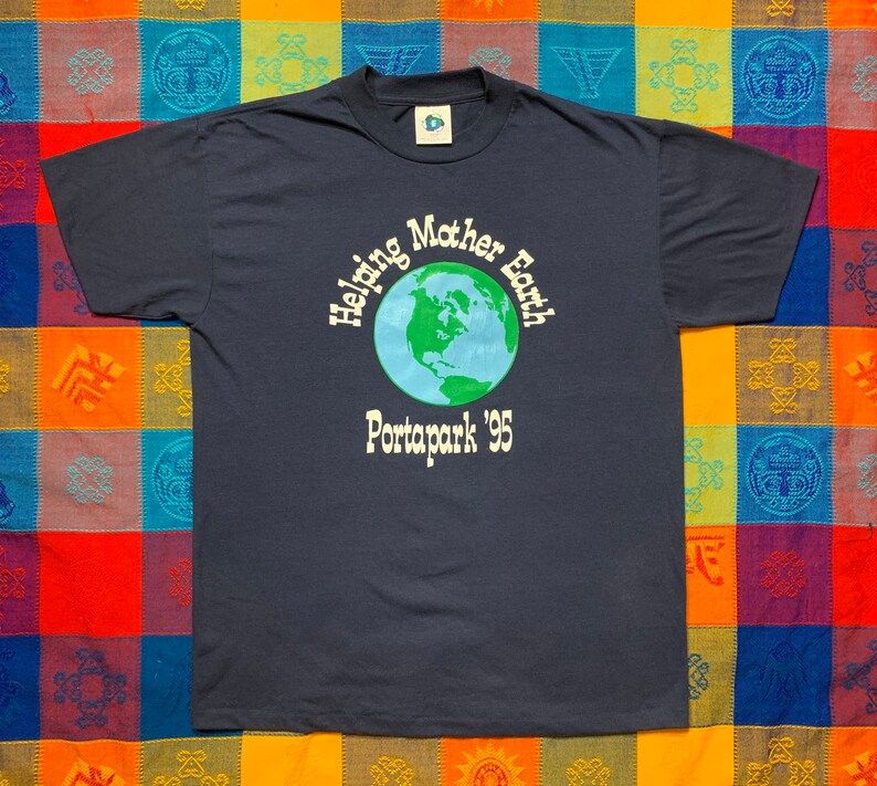 Vintage 90S Earth Day T Shirt Single Stitch Arge