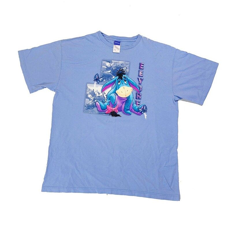Vintage 90S Eeyore Disney Winnie The Pooh Light Blue Graphic Tee Shirtadult Arge vintage 90s eeyore disney winnie the pooh light blue graphic tee shirtadult arge ajnn2