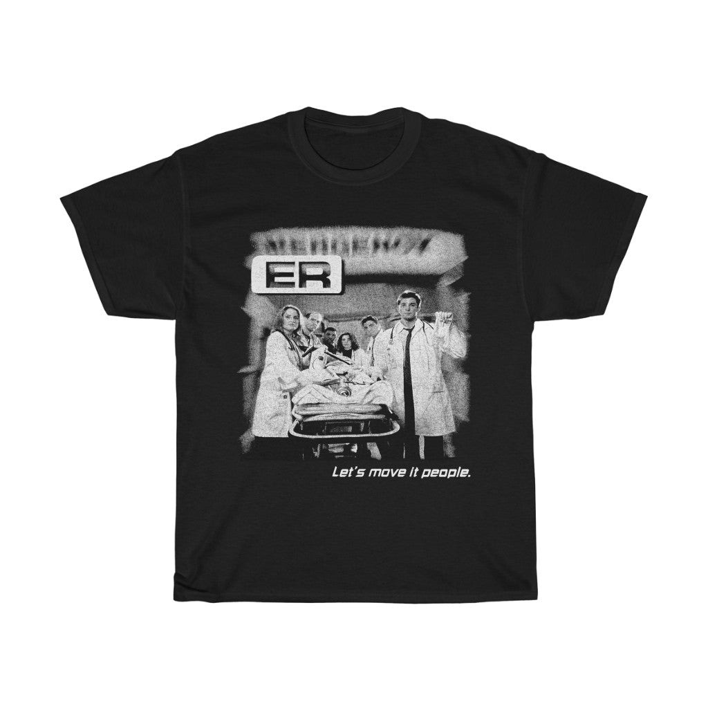 Vintage 90S Er American Medical Drama Televison Series Emergency Room Warner Bros Movie Michael Crichton Unisex Heavy Cotton Tee 211115
